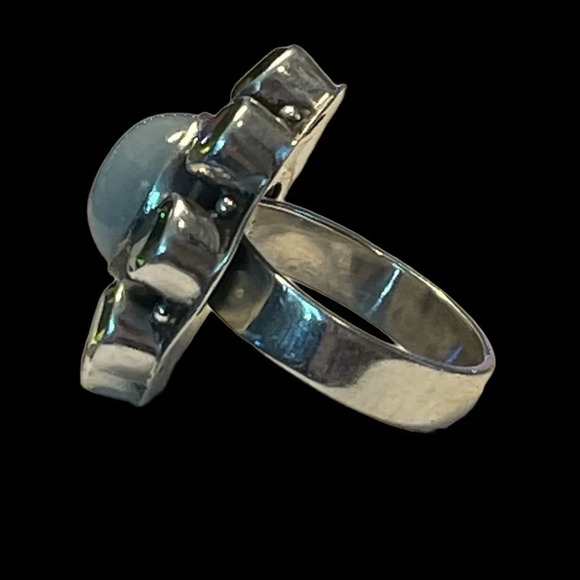 Peridot & Jade Sterling Silver Ring (6.5) - Picture 8 of 8